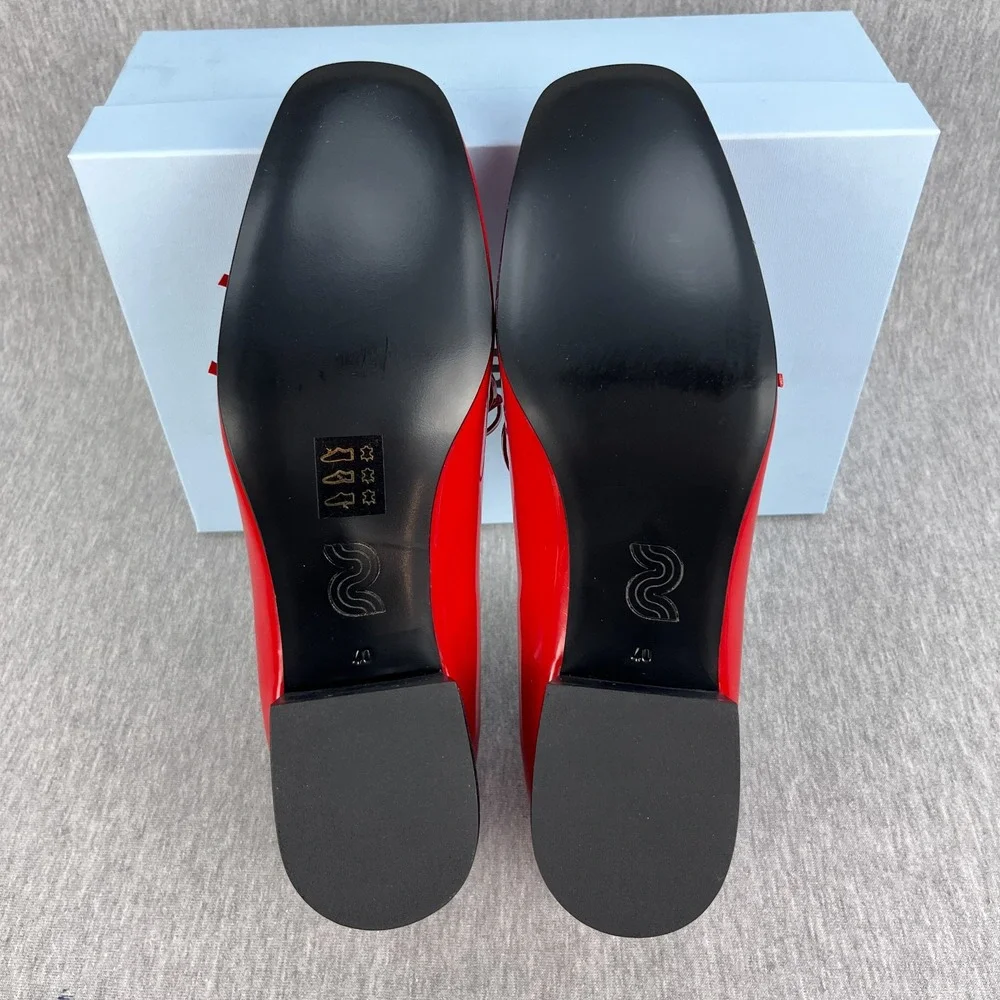 Nicole Saldaña Isabel Shoe Womens 40 (US 10) Cherry Red Patent Leather NEW